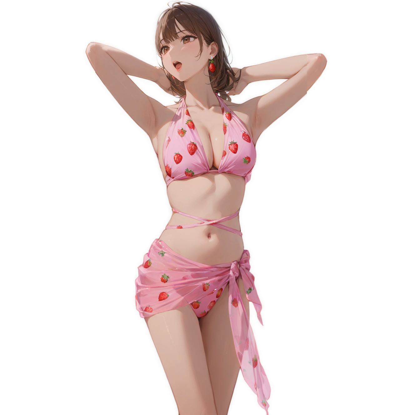 Strawberry Lace-up Swimsuit Uniform