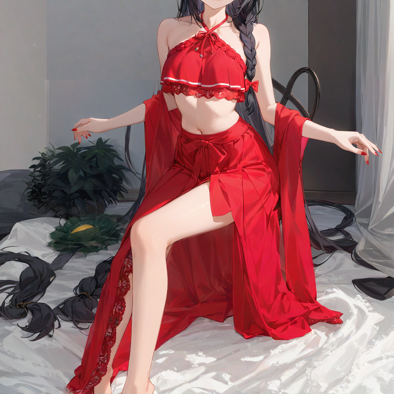 Sexy printed bellyband set