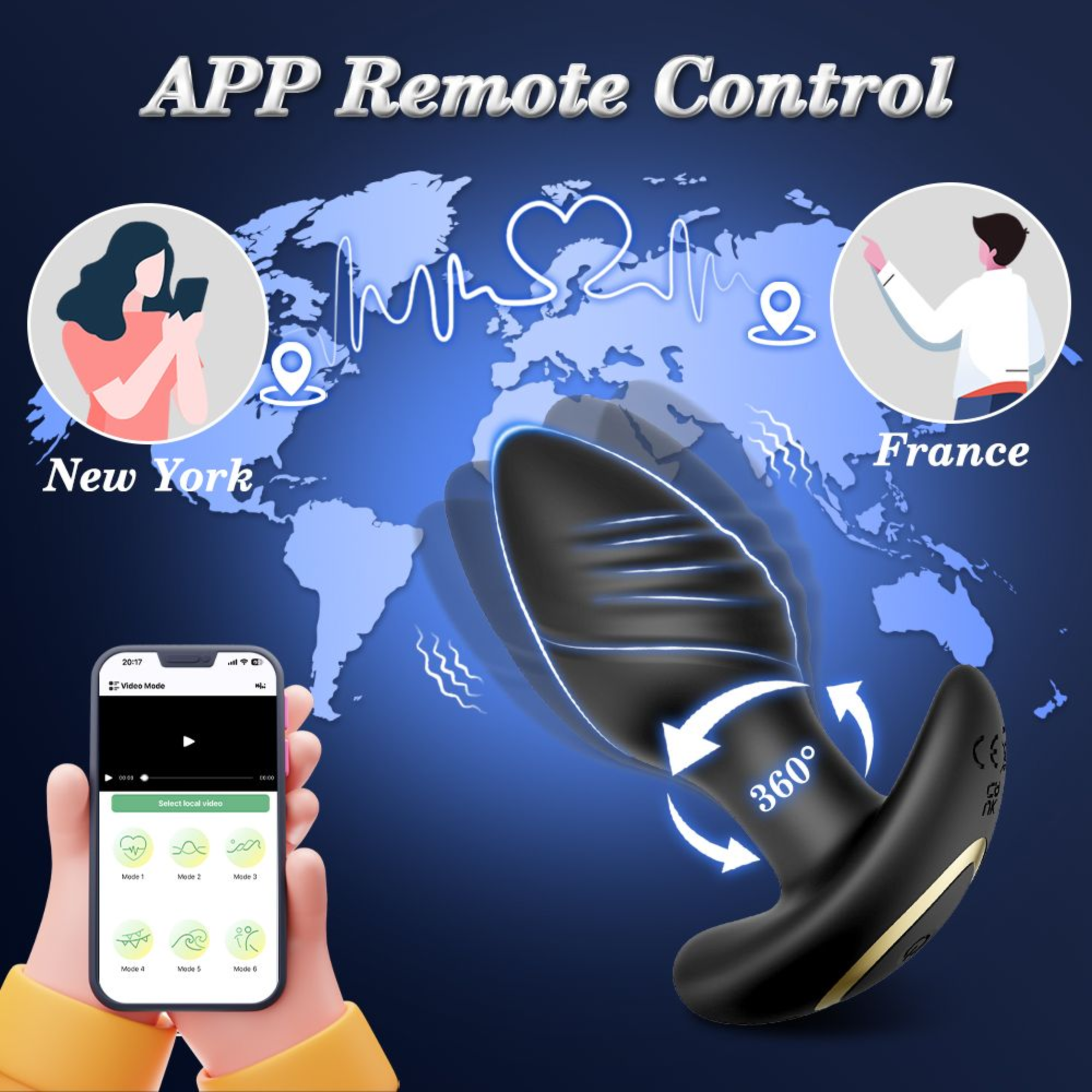 Vibrating & Rotating Bluetooth Butt Plug - Rotates Against Your P-Spot!