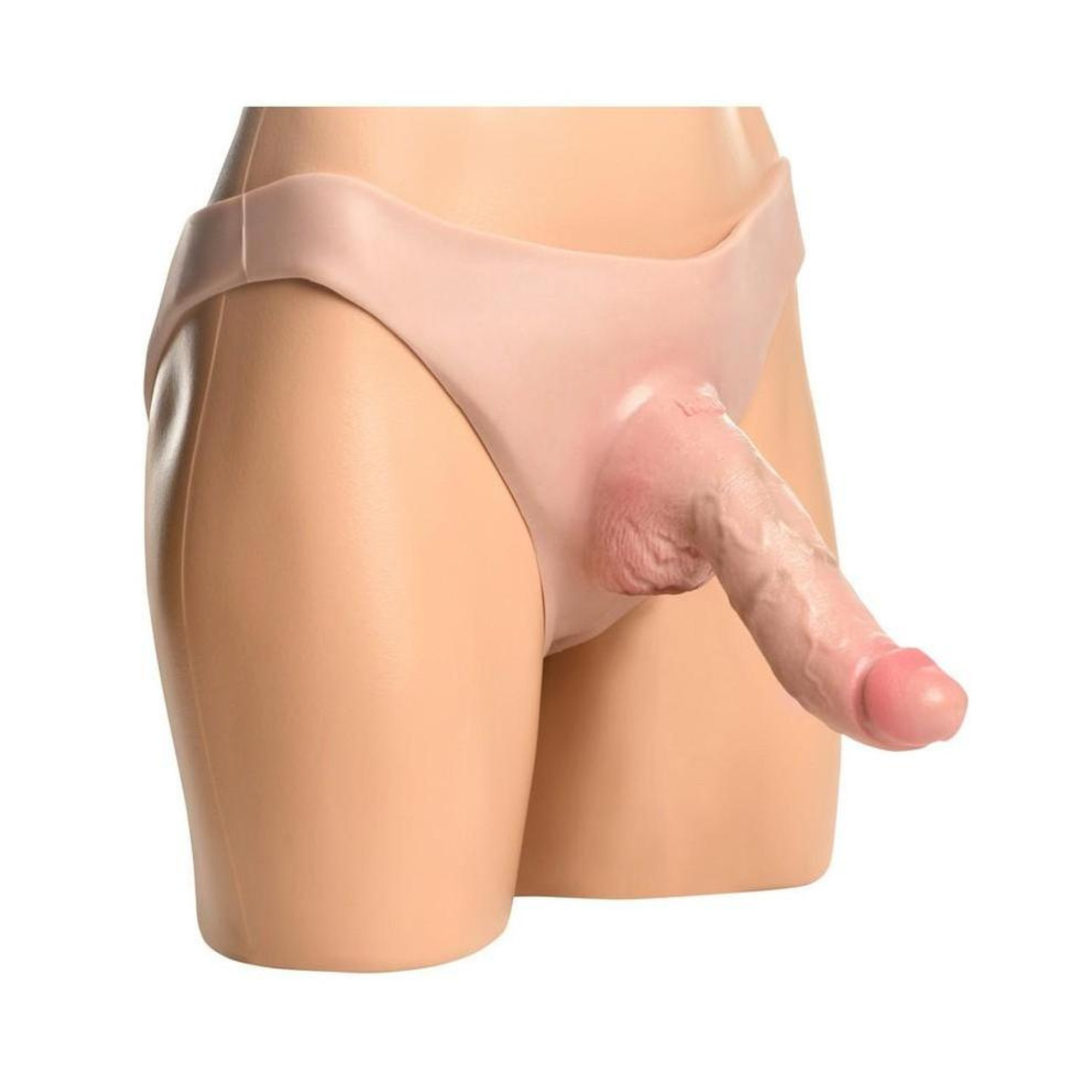 Master Series Curved 7.5" Hollow Silicone Strap-On - Hits The G-Spot & P-Spot With Each Thrust!