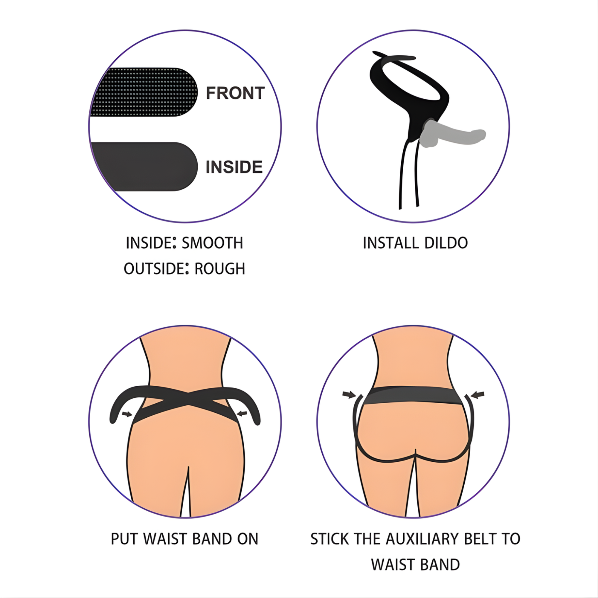7.5 Inch Black Easy Strap-on Set