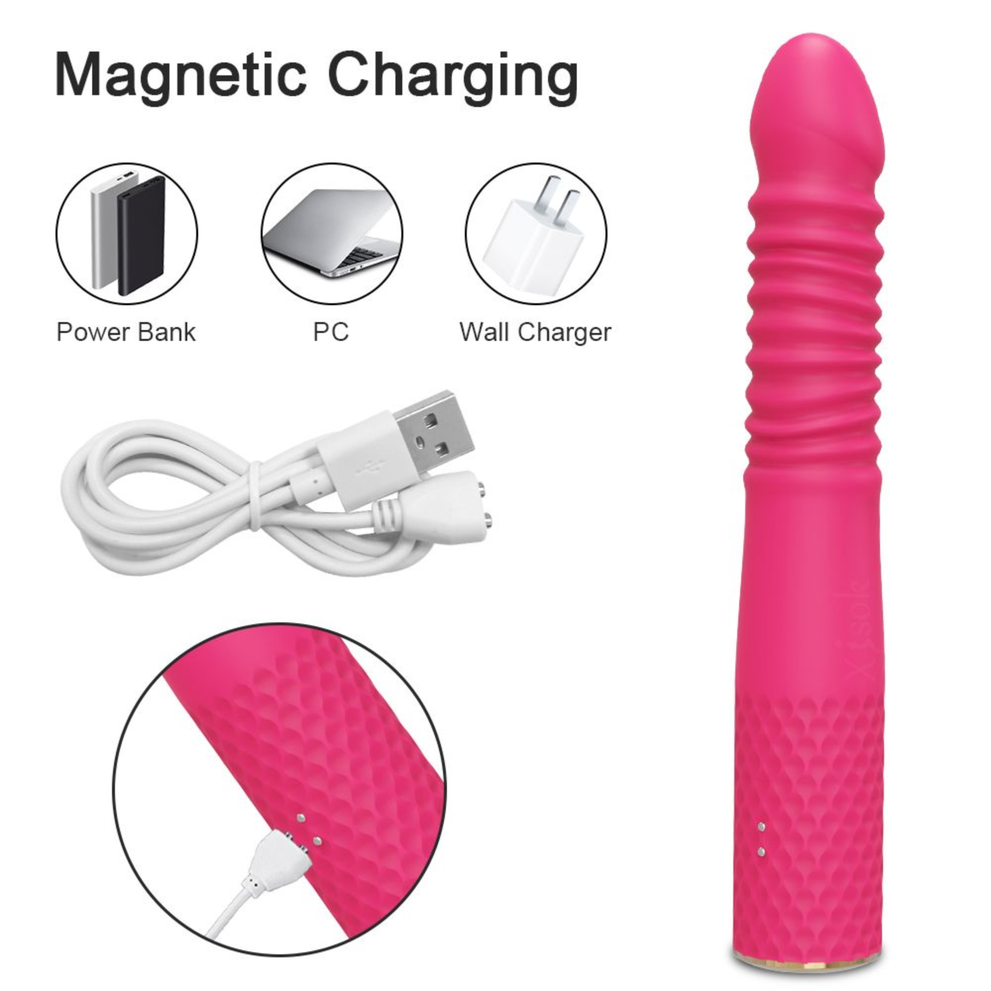 Thrusting and Vibrating Suction Cup Dildo - Easy, Deep, Hands-free O's!