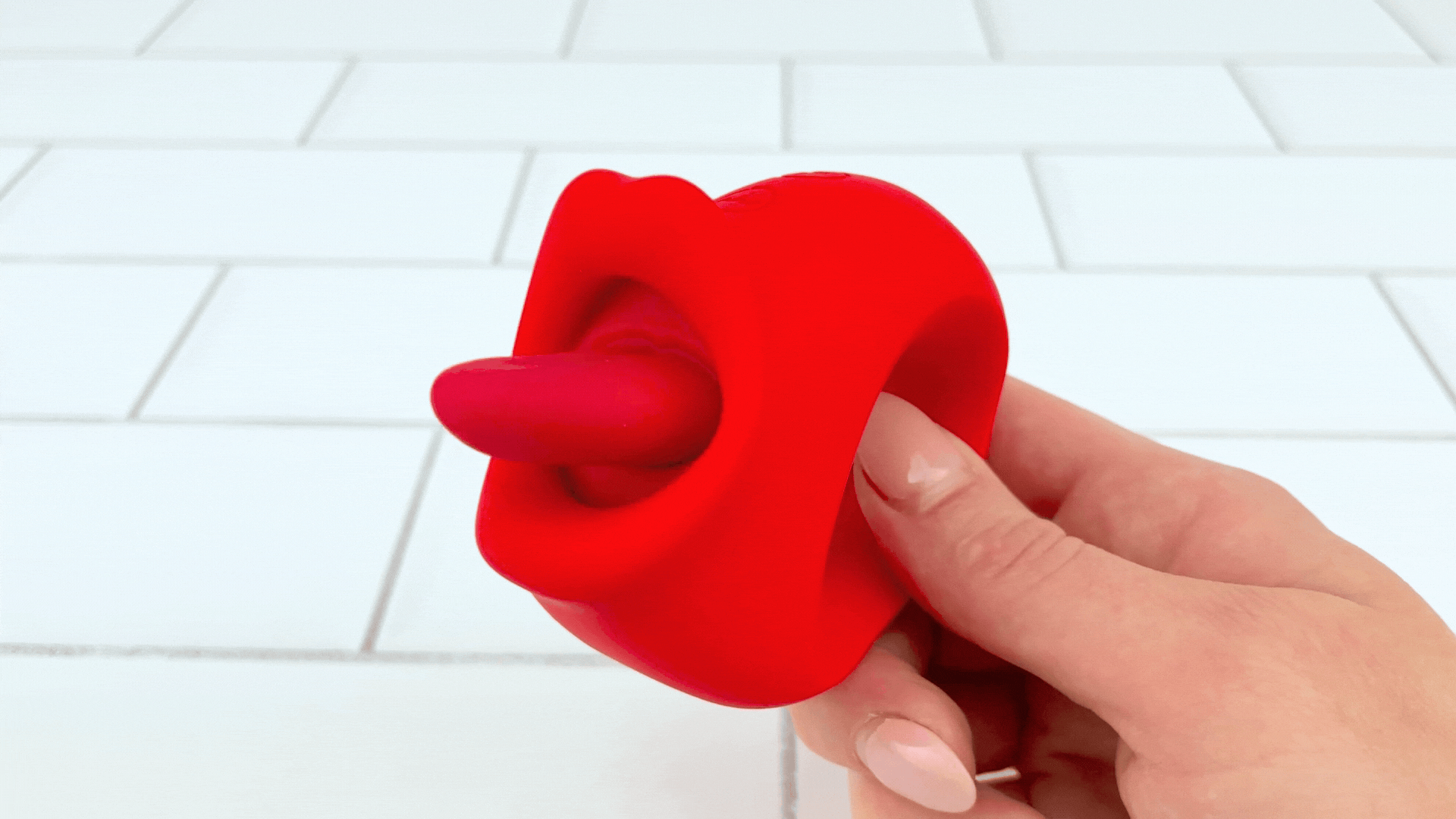 Handheld Licking Vibrator - Soft, Bendable Tongue!