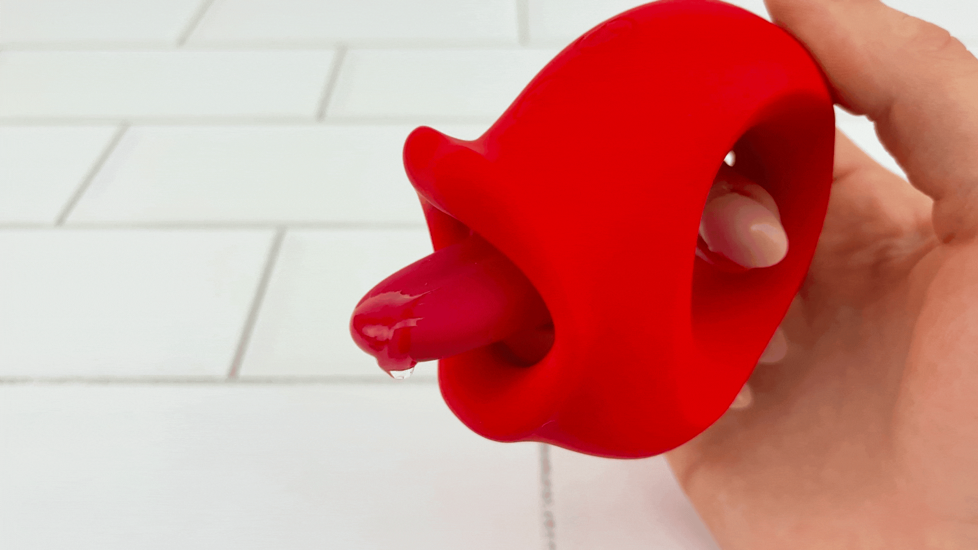 Handheld Licking Vibrator - Soft, Bendable Tongue!