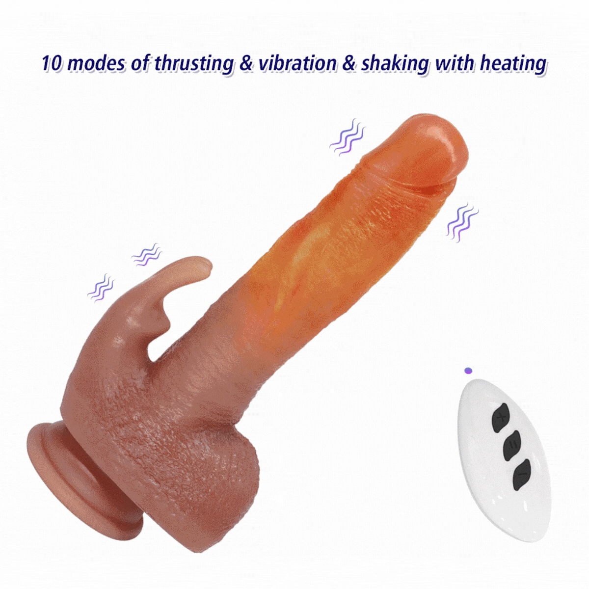 The Mounted Magic - Heated Thrusting Vibrating Dildo with Rabbit Clit Stimulator