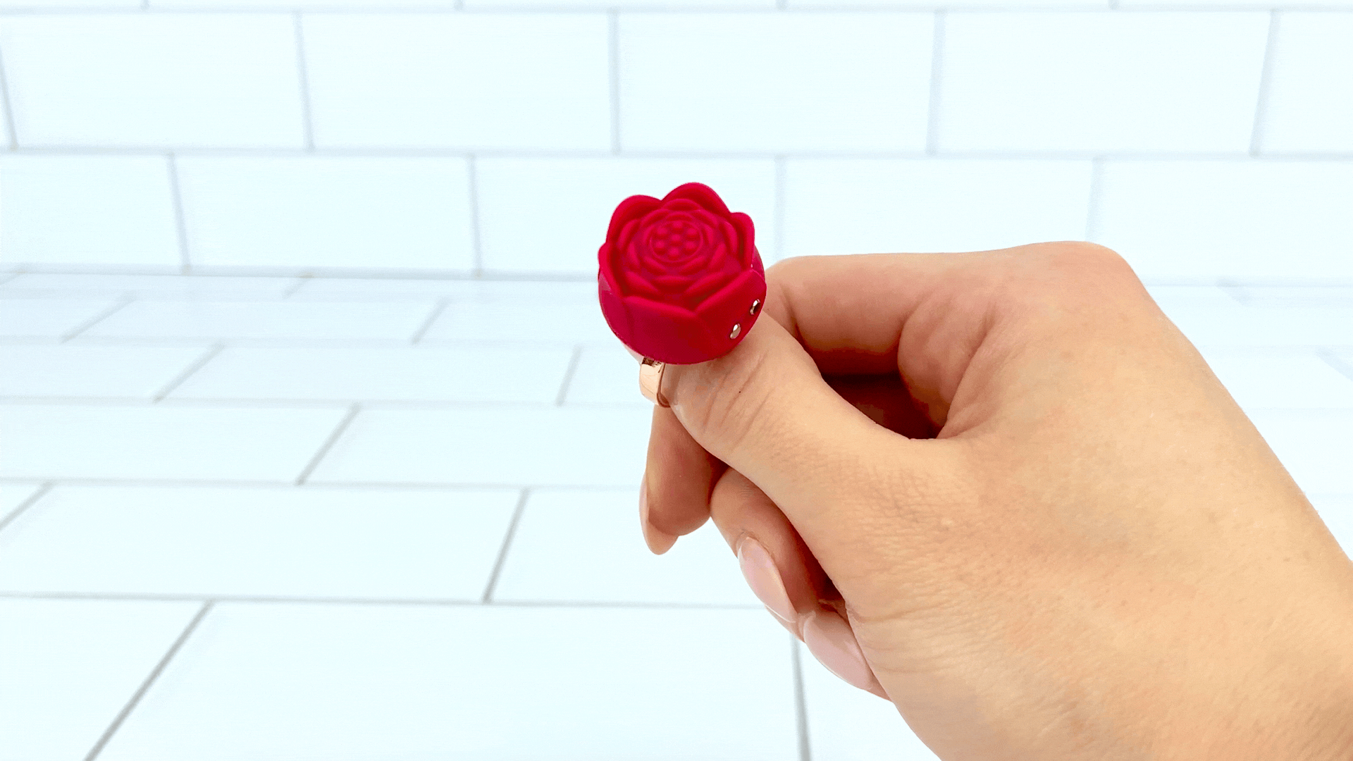 Rose Nubby Silicone Finger Ring Vibrator - Discreet Pleasure On-The-Go!