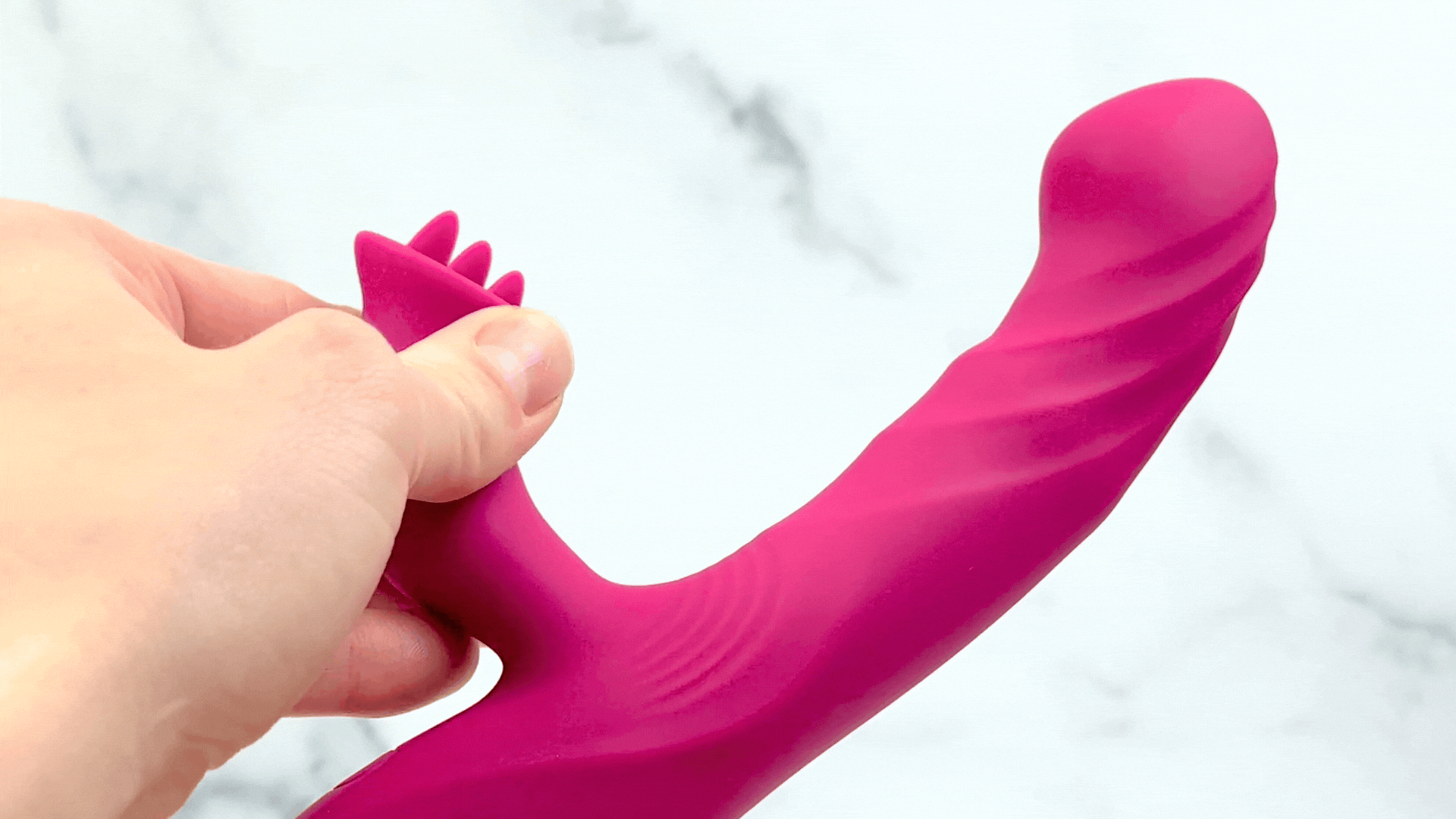 Revel Rabbit Silicone Fluttering and Fingering Dual Action Vibe - Fingers Your G-Spot and Tongues Your Clit!