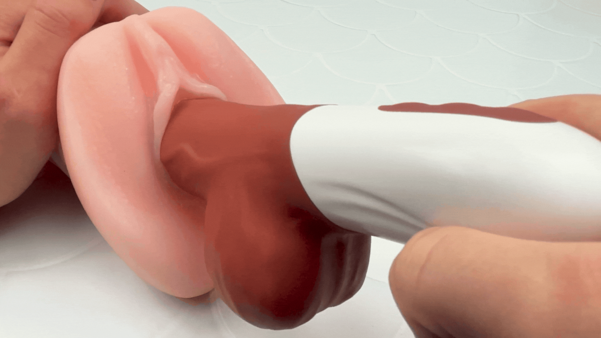 Cocoa Bliss - Curved Silicone Thrusting & Vibrating Dildo