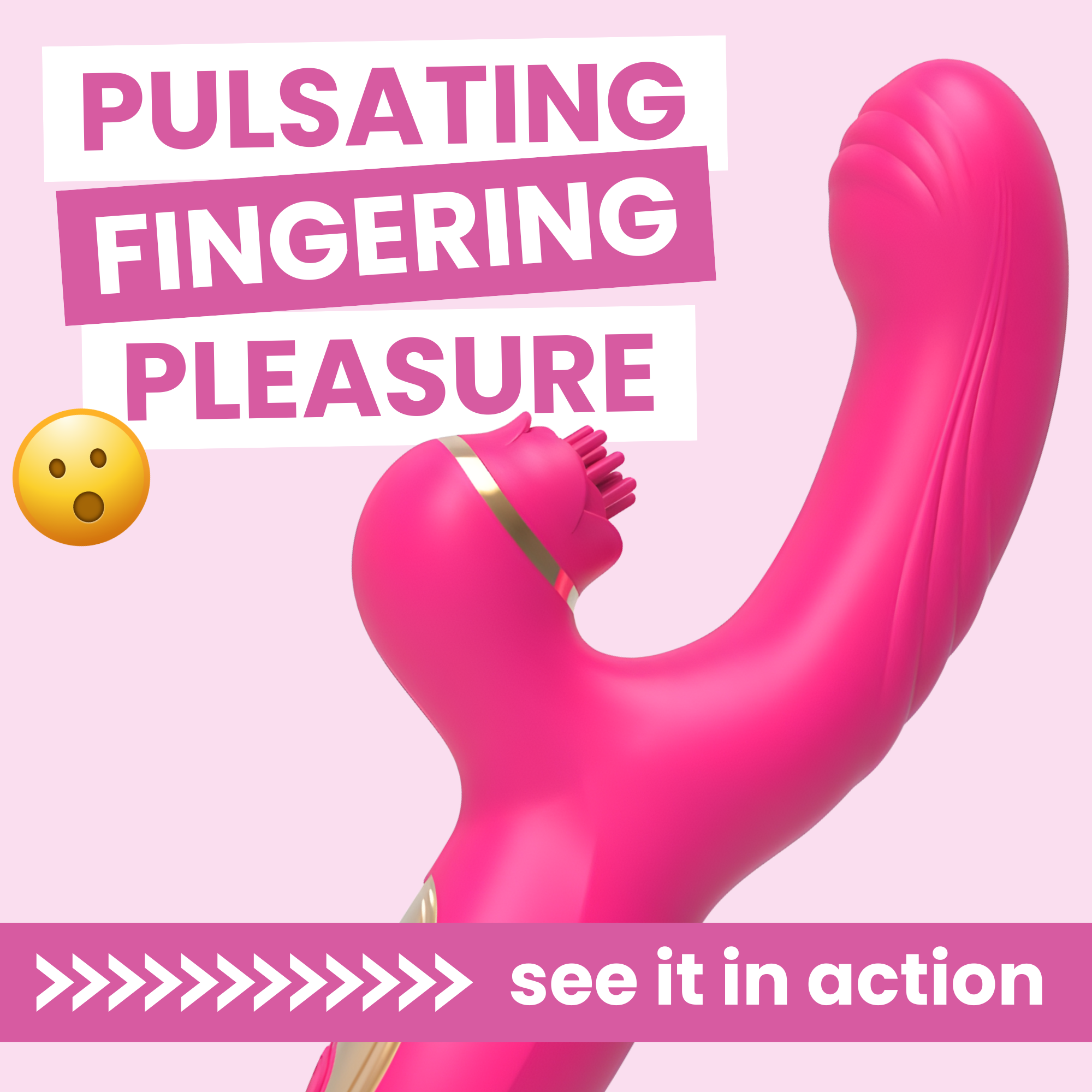 Fingering Clit Tickling Dual Action Vibrator - Experience Blended 'O's from Pulsating Clit & Fingering G-Spot Play!