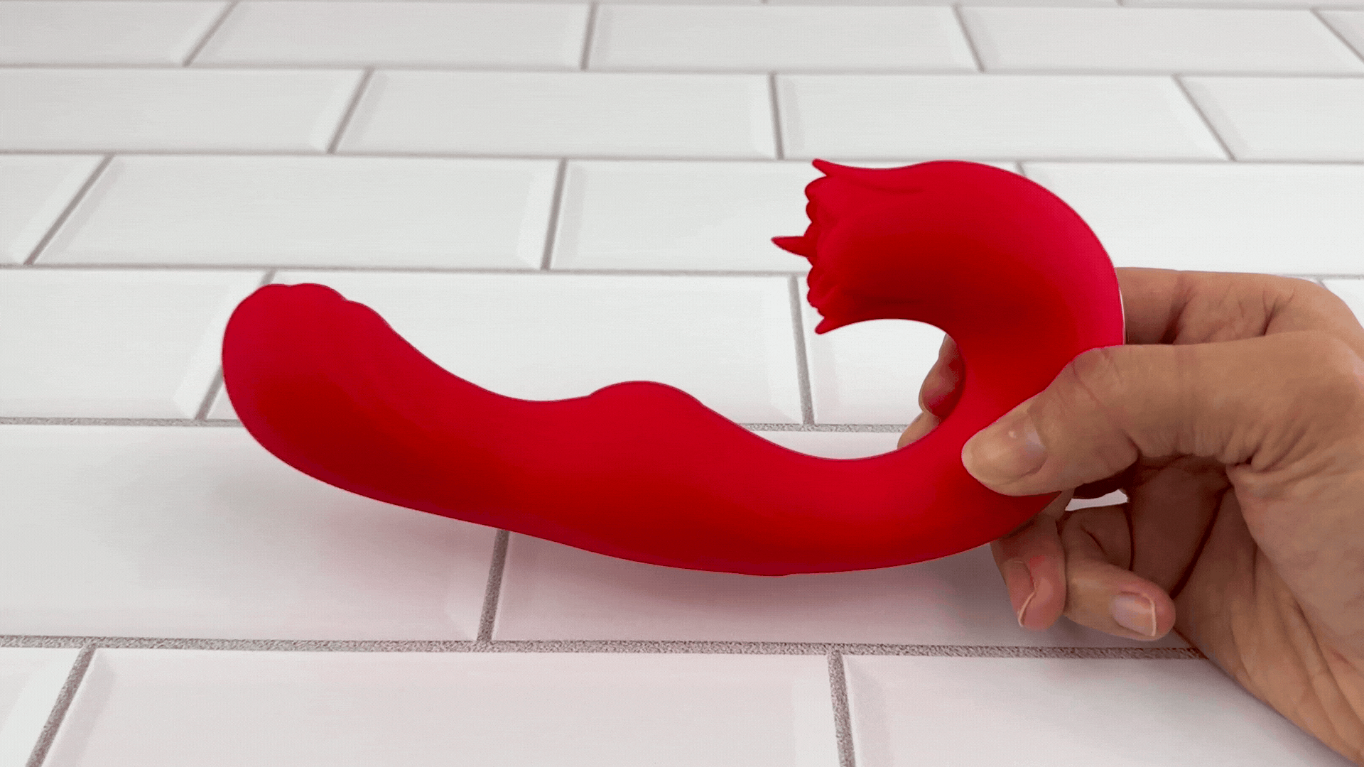 Twirling Tongue Tease - Silicone Rotating G-Spot Vibe & Clit Licking Rose