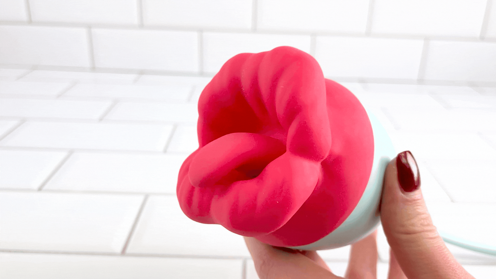 Pretty Pink Lips Self-Motion Flickering Tongue with Thruster