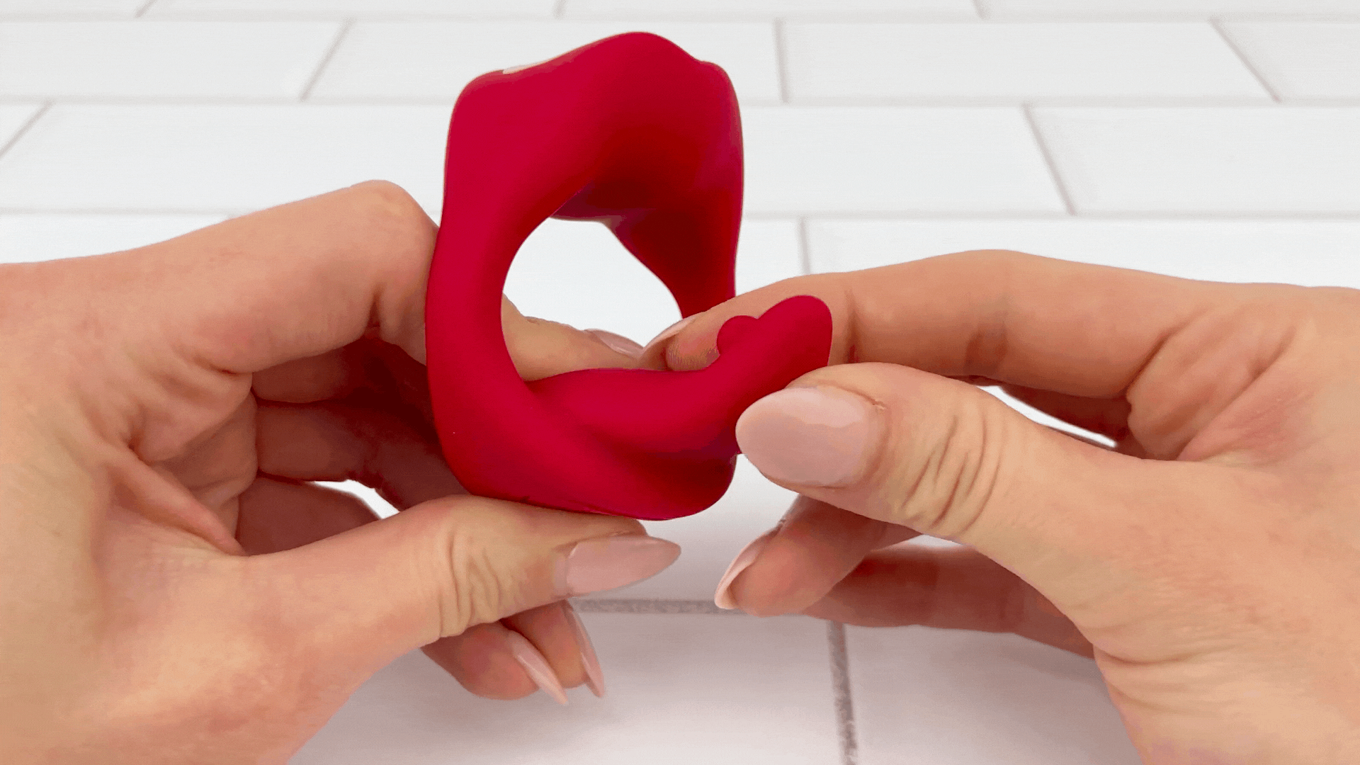 Vibrating Mouth Cock Ring - Soft, Bendable Tongue Licks Your Balls (Or Her Clit!)