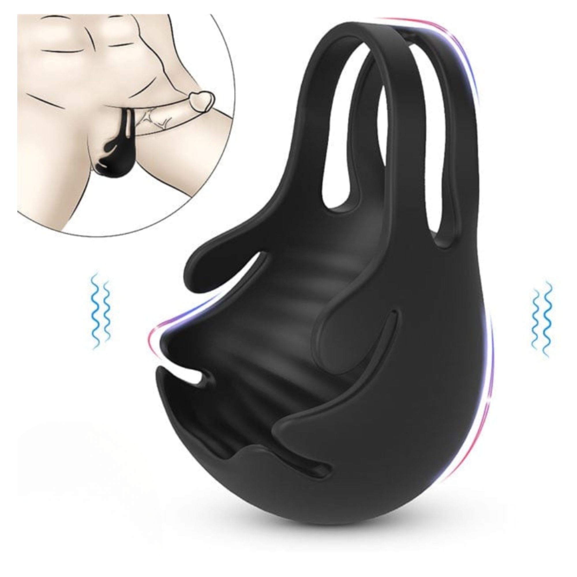 Sila Cock Ring & Vibrating Ball Sack Massager - From Quick Finishes To Lasting Longer!