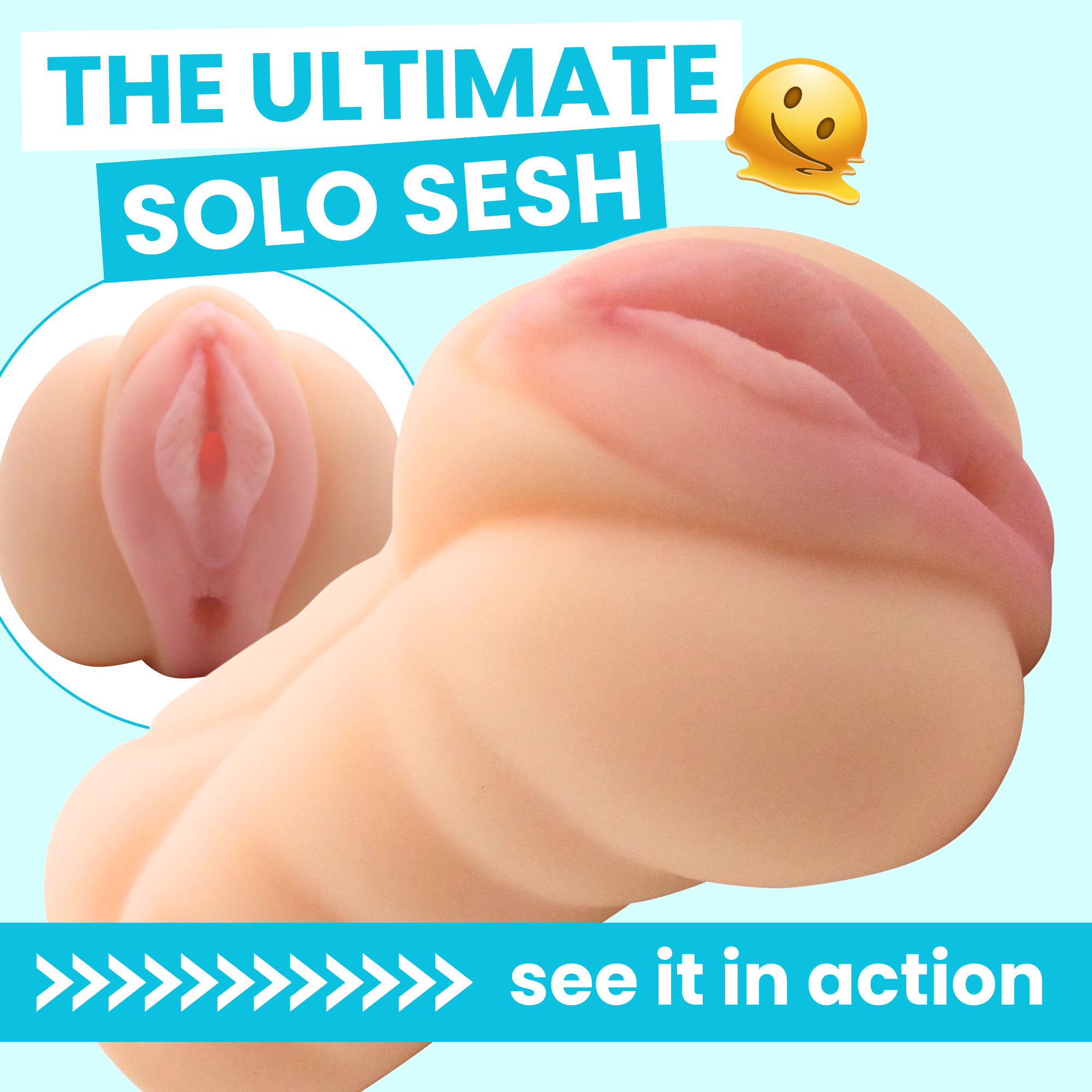 Realistic Easy Grip Dual Entry Pussy & Ass Masturbator