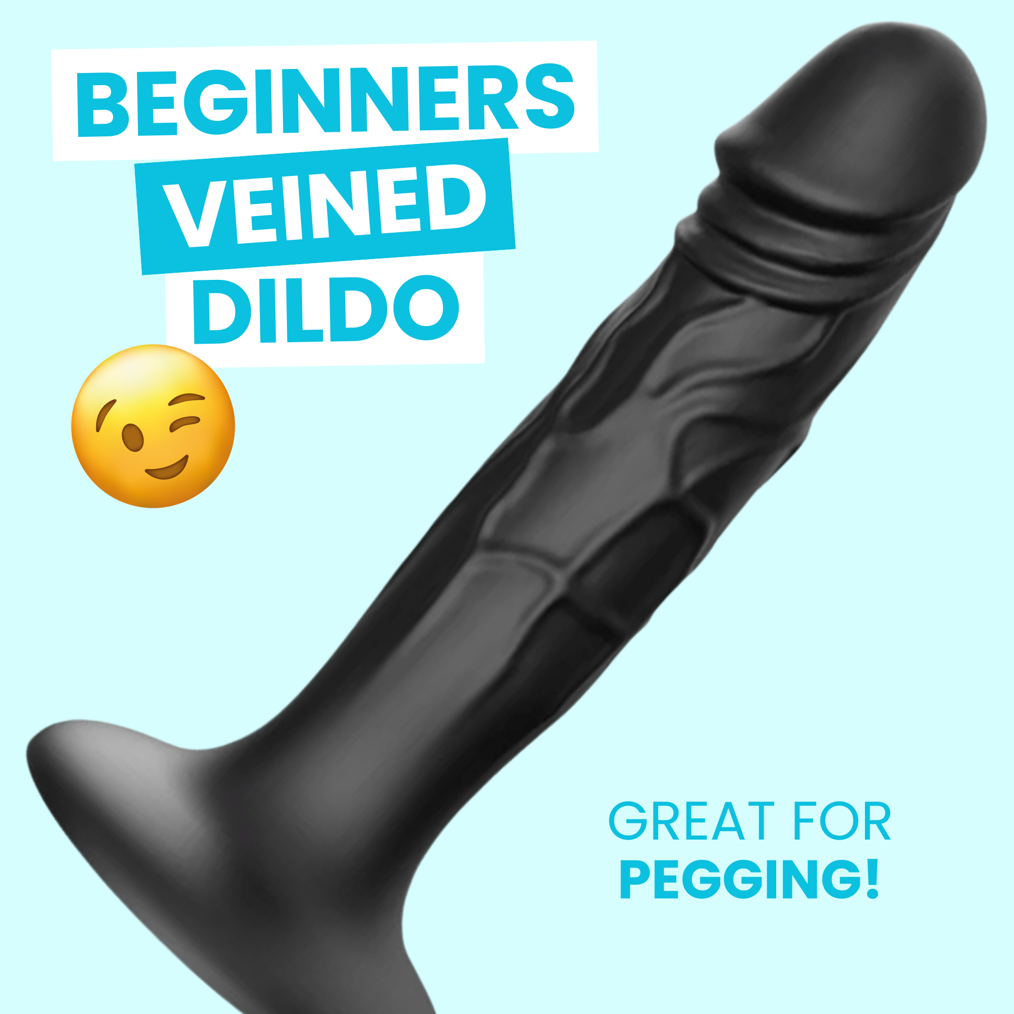 5 Inch Black Silicone Suction Cup Dildo - Great for Pegging or G-Spot Stimulation!