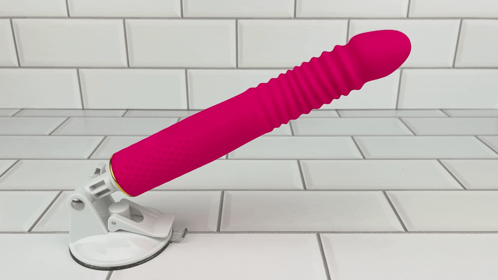 Thrusting and Vibrating Suction Cup Dildo - Easy, Deep, Hands-free O's!