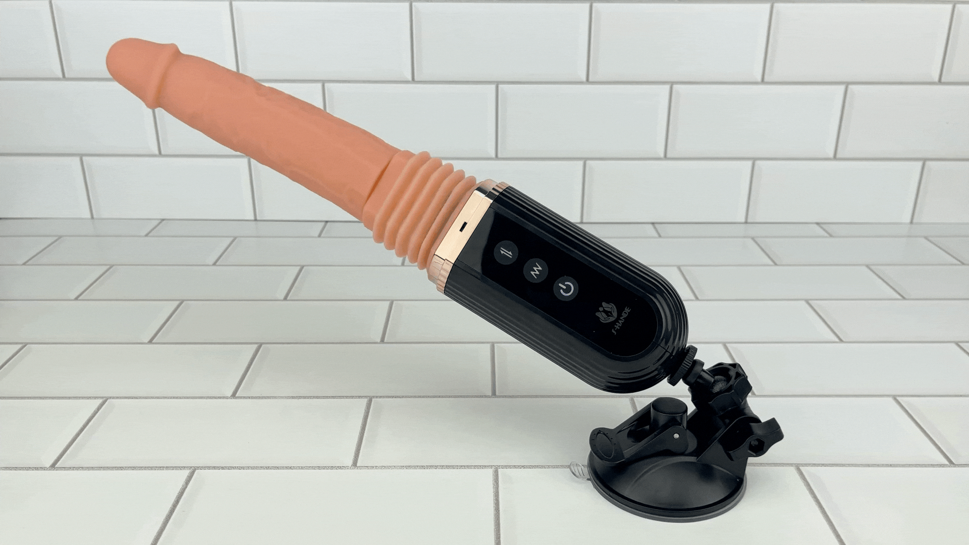 Hands-Free Thrusting & Vibrating Silicone Dildo - Includes Suction Cup Compatible Attachment!