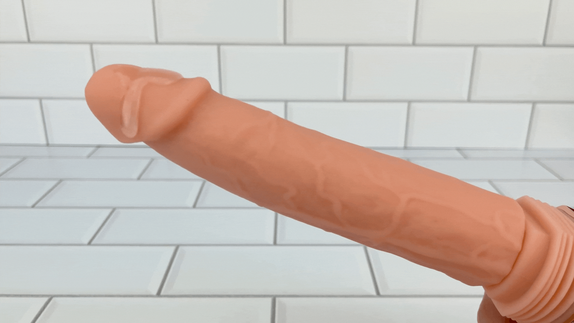 Hands-Free Thrusting & Vibrating Silicone Dildo - Includes Suction Cup Compatible Attachment!