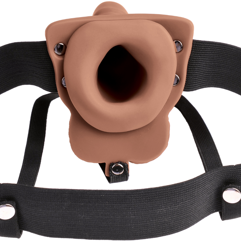 Rechargeable Vibrating Hollow Strap-On With Balls