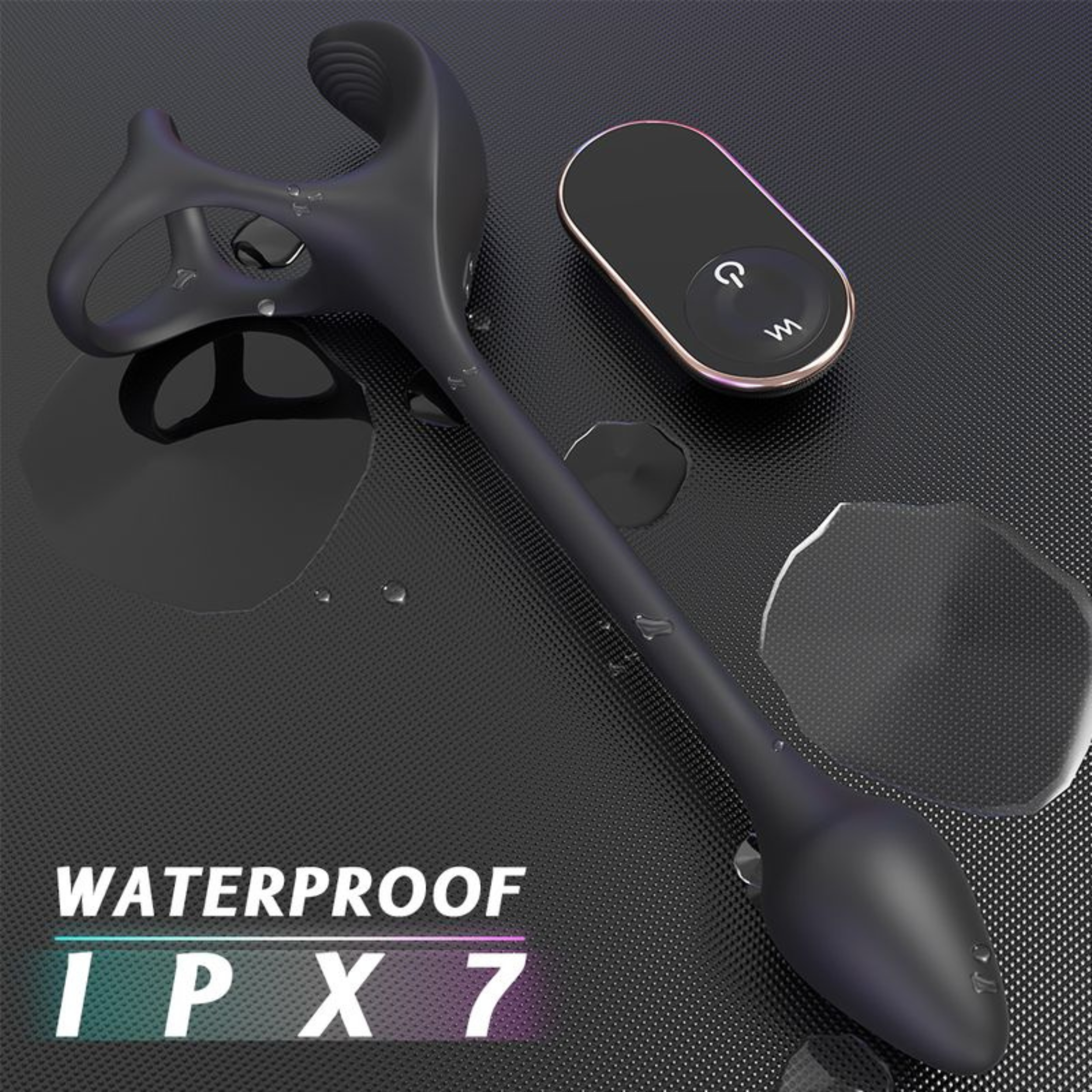 Triple Stimulating Vibrating Silicone Cock Ring with Remote - Penis, Scrotum, and Anal Vibes!