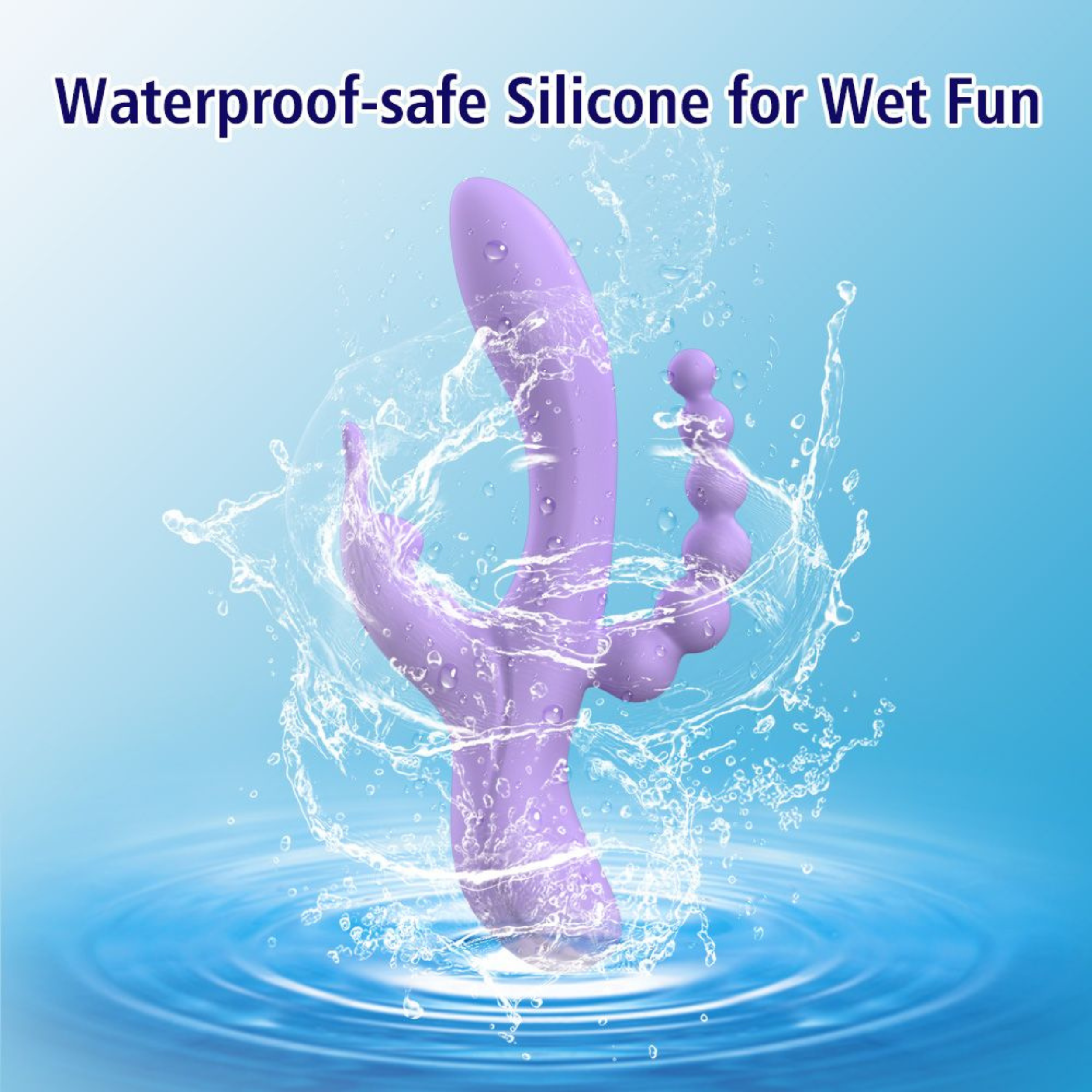 Lavender Trifecta Silicone Triple Stimulator - Powerful Vibes in Dual Motors!