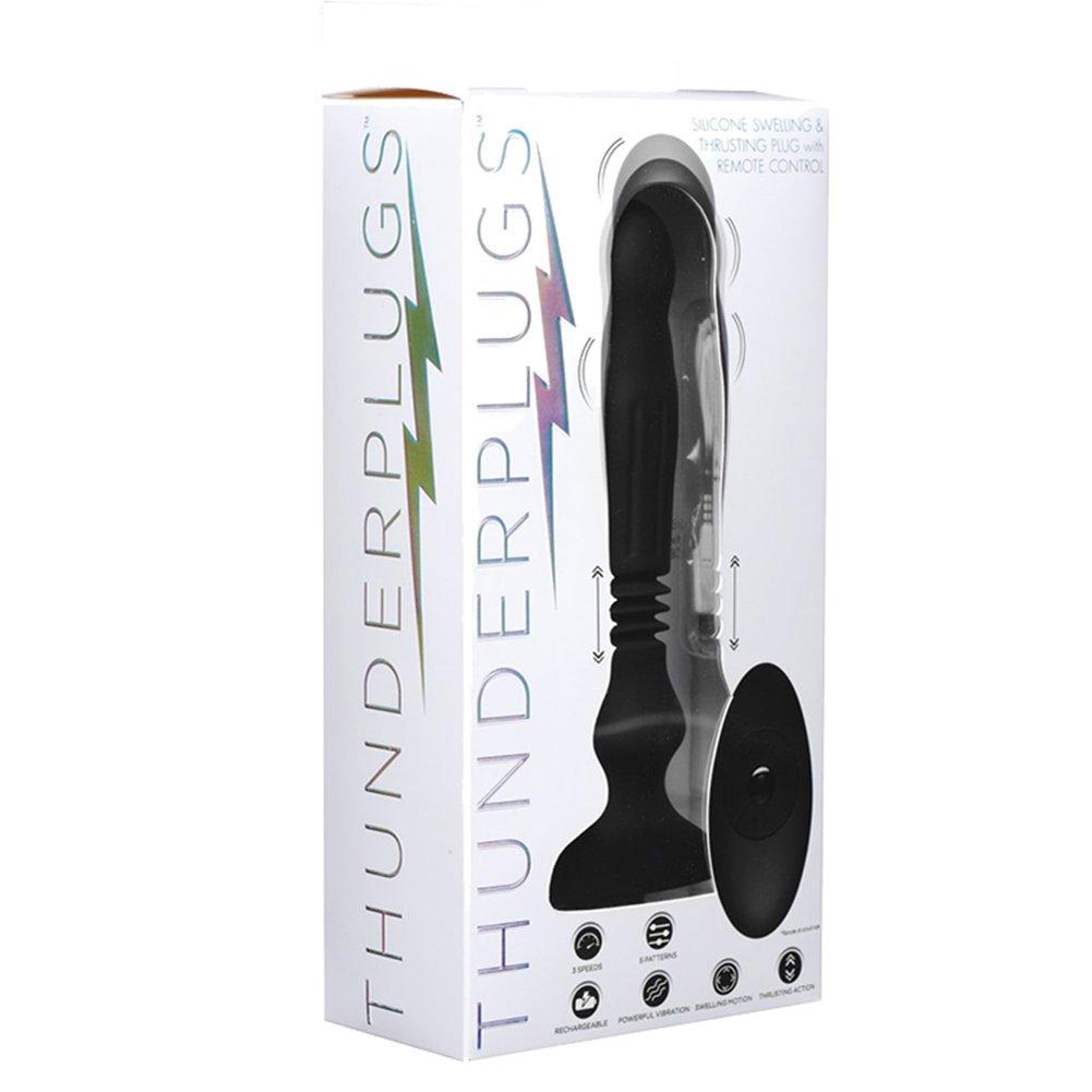 Swelling & Thrusting Silicone Butt Plug with Remote Control